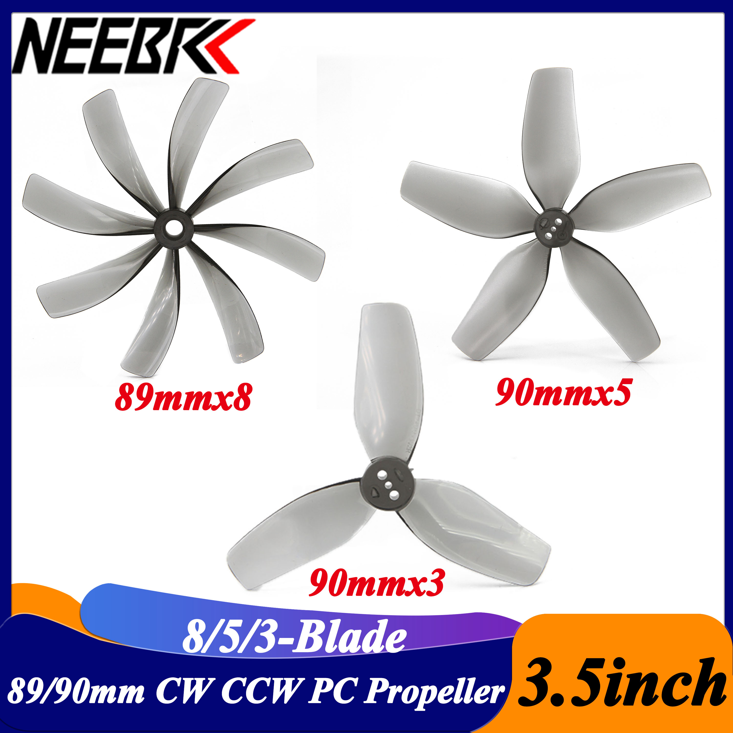 2Pairs 3.5inch 89x8 90x5 90x3  - Drone Racing Propeller recensie en prijs