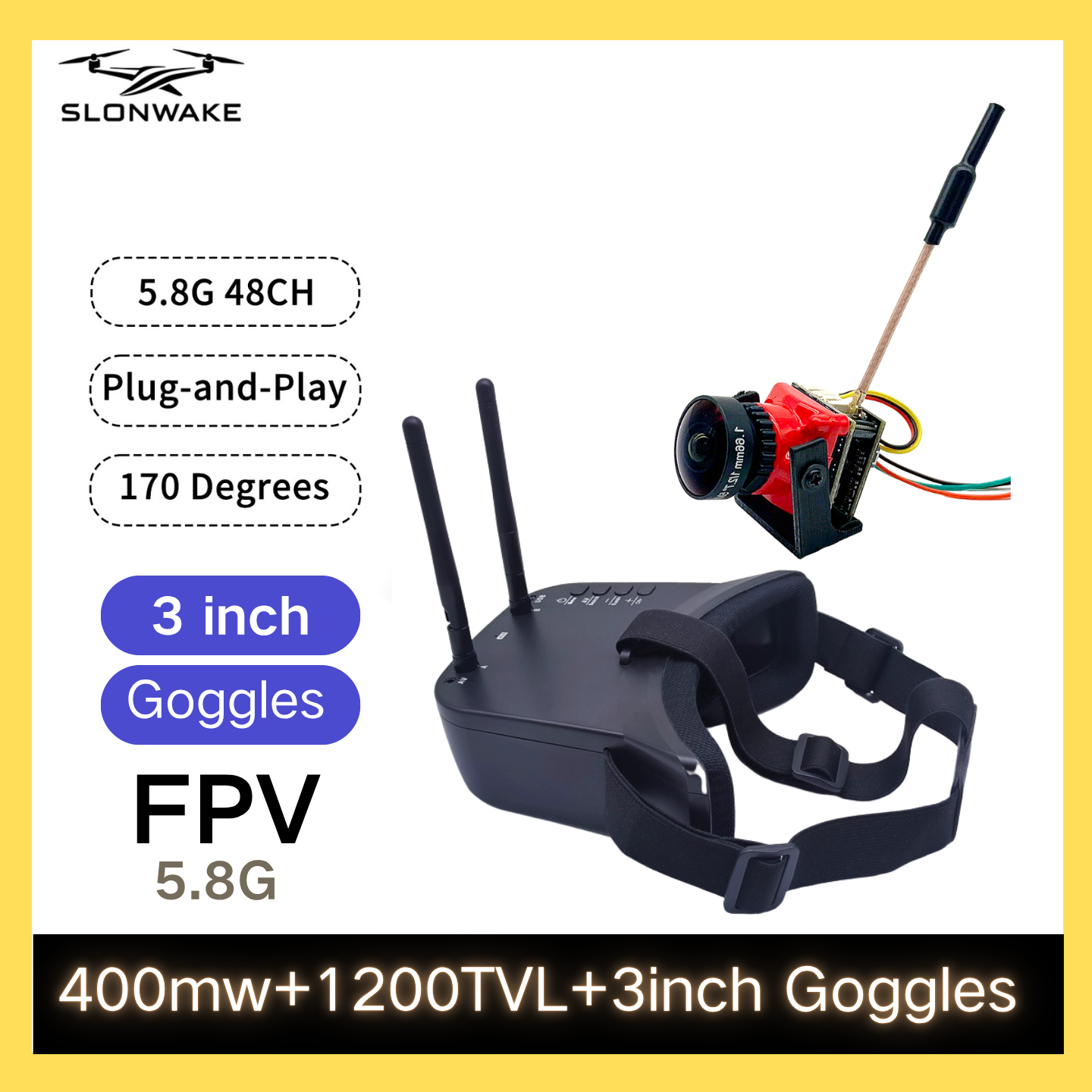 SLONWAKE 5.8G 48CH FPV 400mw V - Drone Racing Receiver recensie en prijs