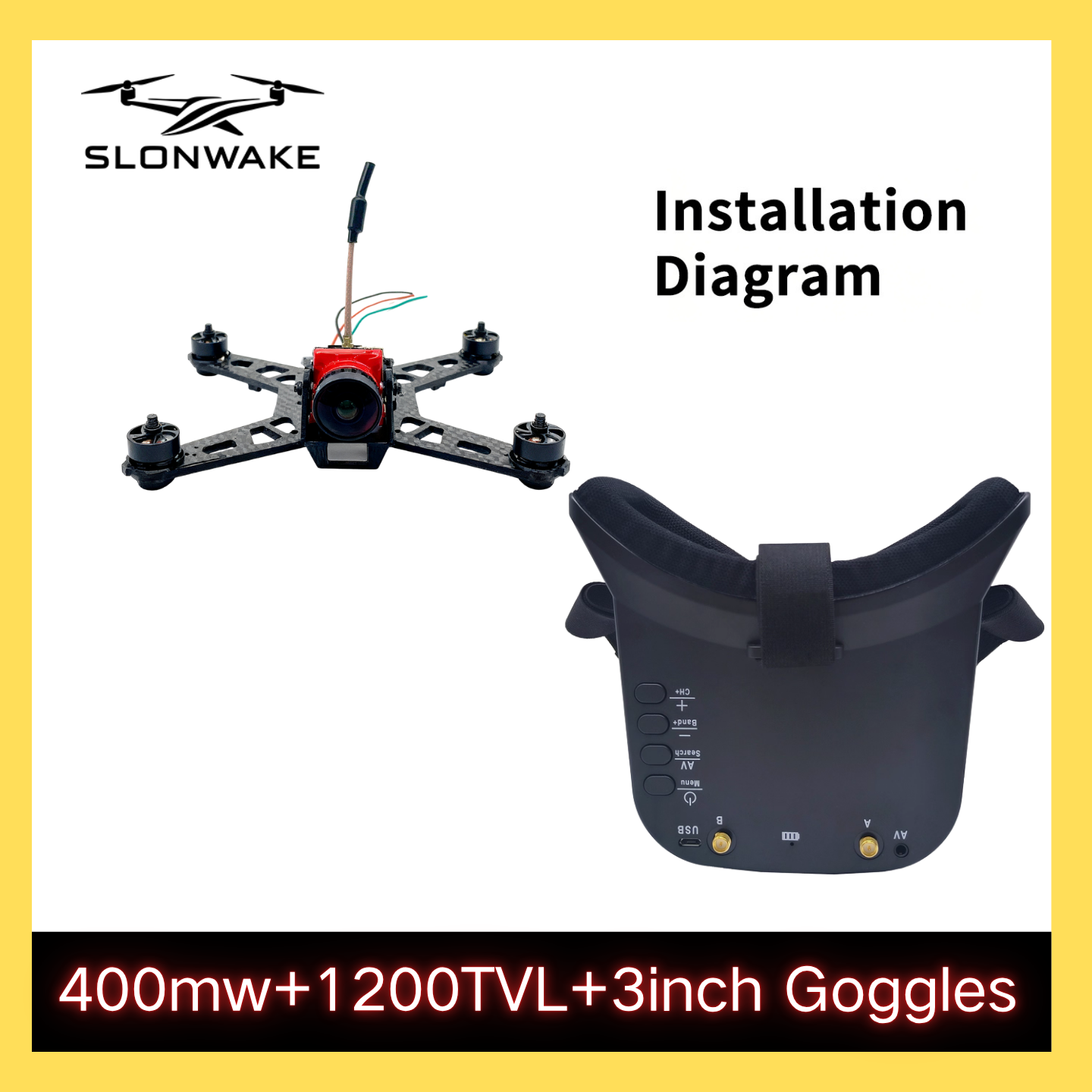SLONWAKE 5.8G 48CH FPV 400mw V - Drone Racing Receiver recensie en prijs