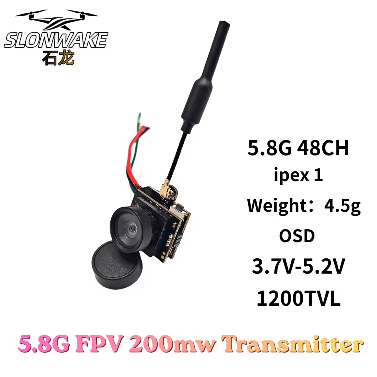 SLONWAKE 5.8G Analog VTX Trans - Drone Racing Camera recensie en prijs